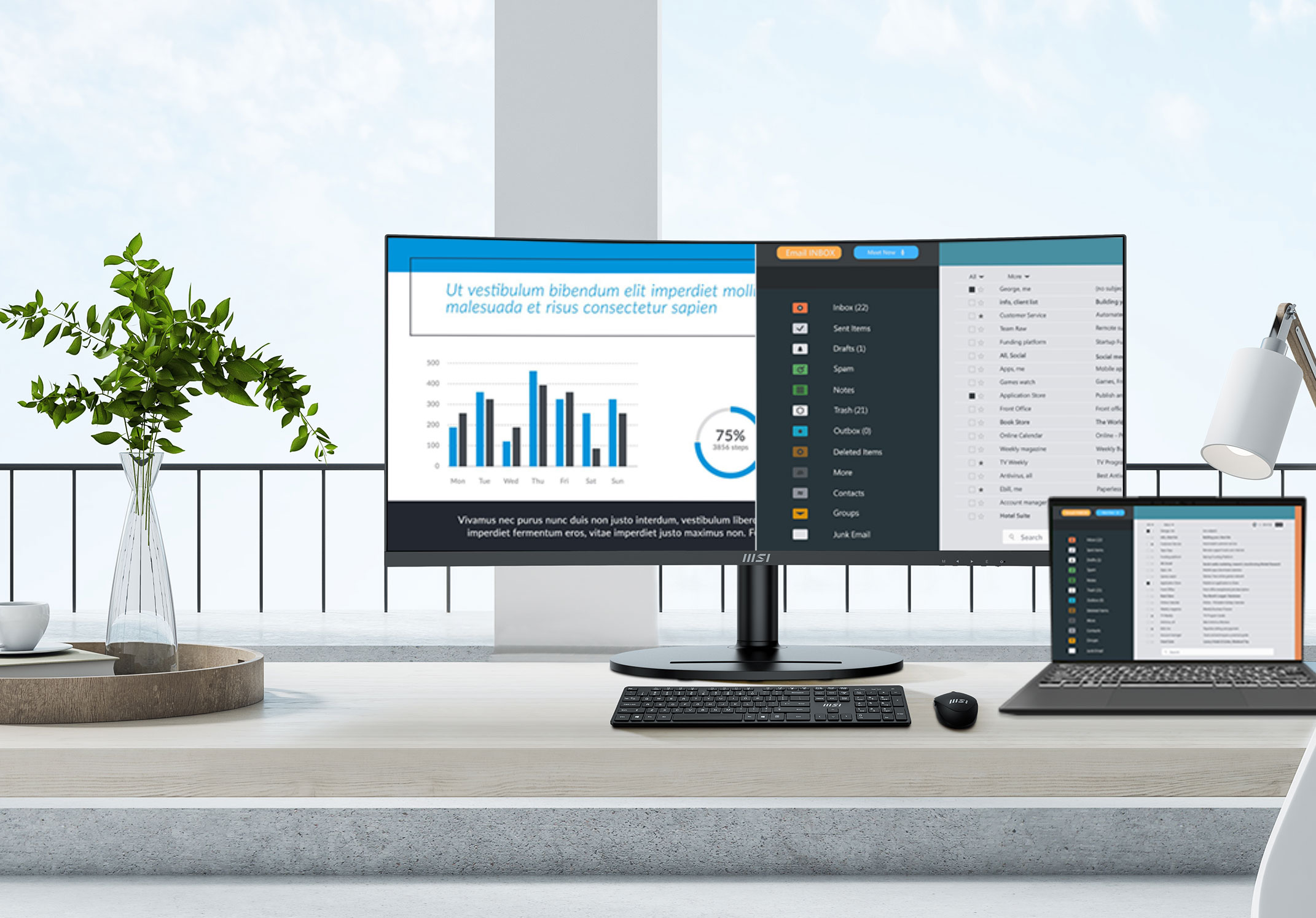 MSI Curved Modern MD342CQP VA UWQHD Monitor