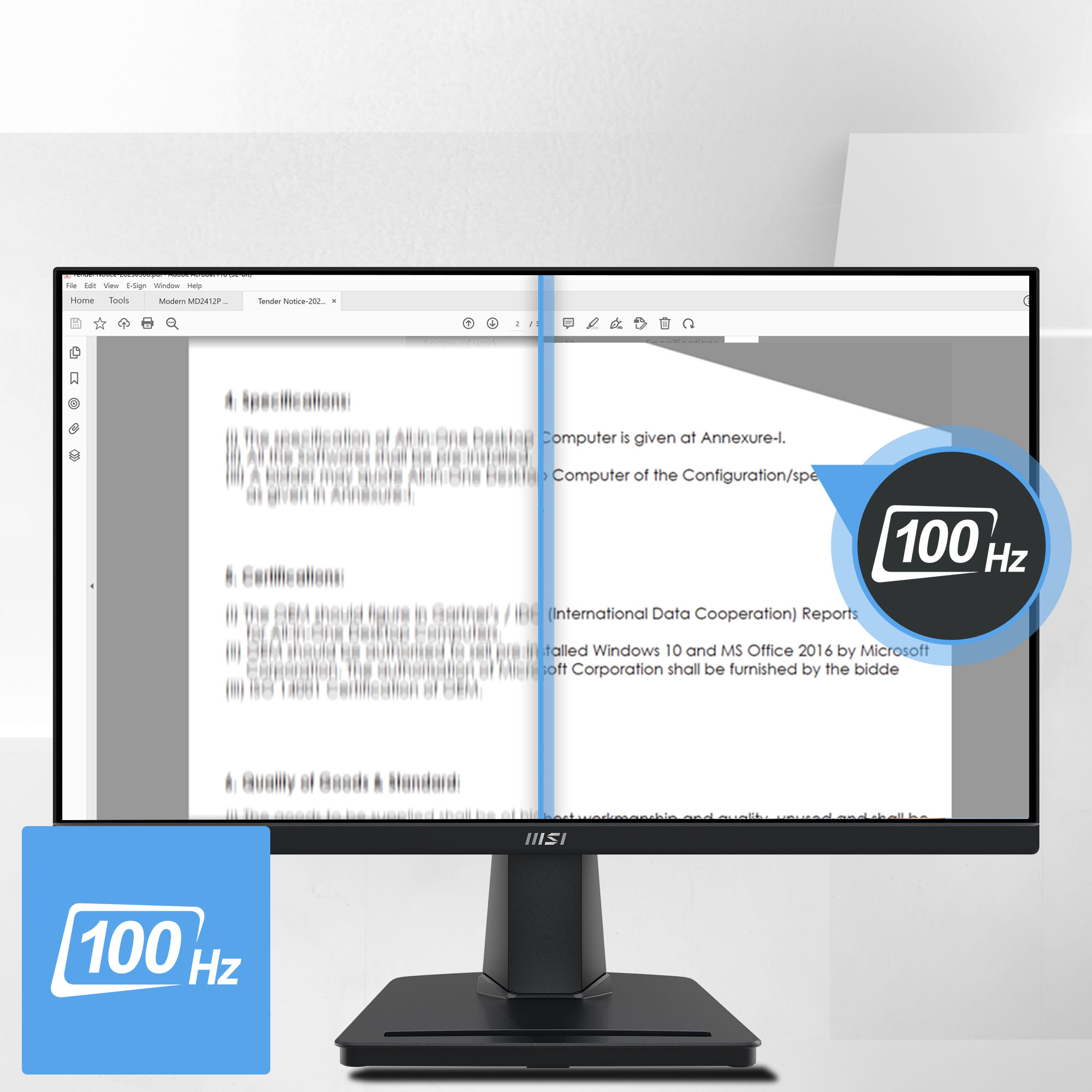 MSI PRO MP225V monitor