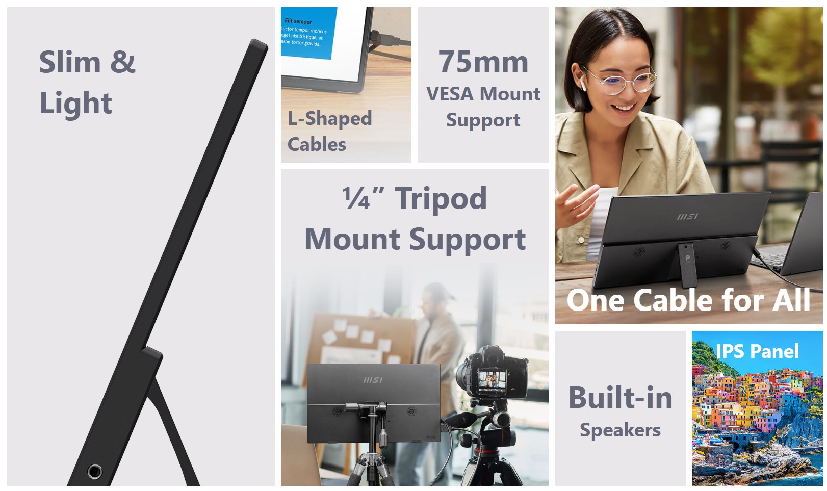 MSI Pro MP165 E6 Portable Monitor