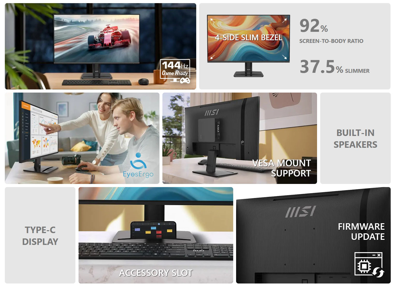 MSI PRO MP272 E14C IPS FHD Computer Monitor