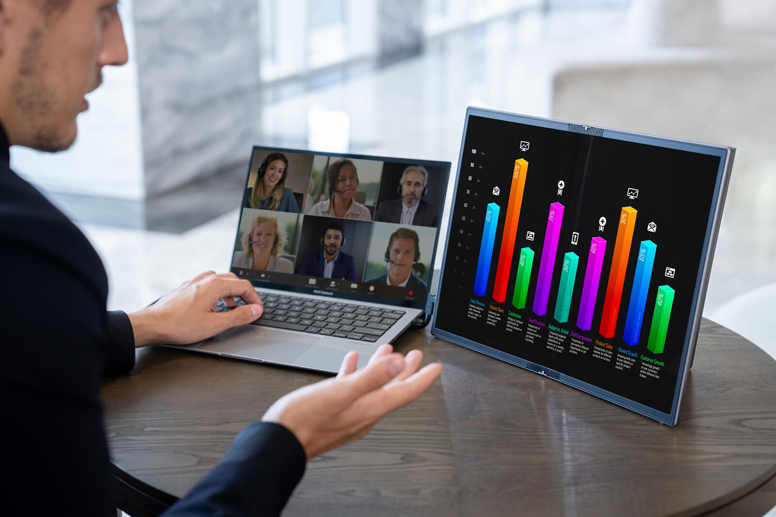 ASUS ZenScreen Fold OLED MQ17QH Portable Monitor