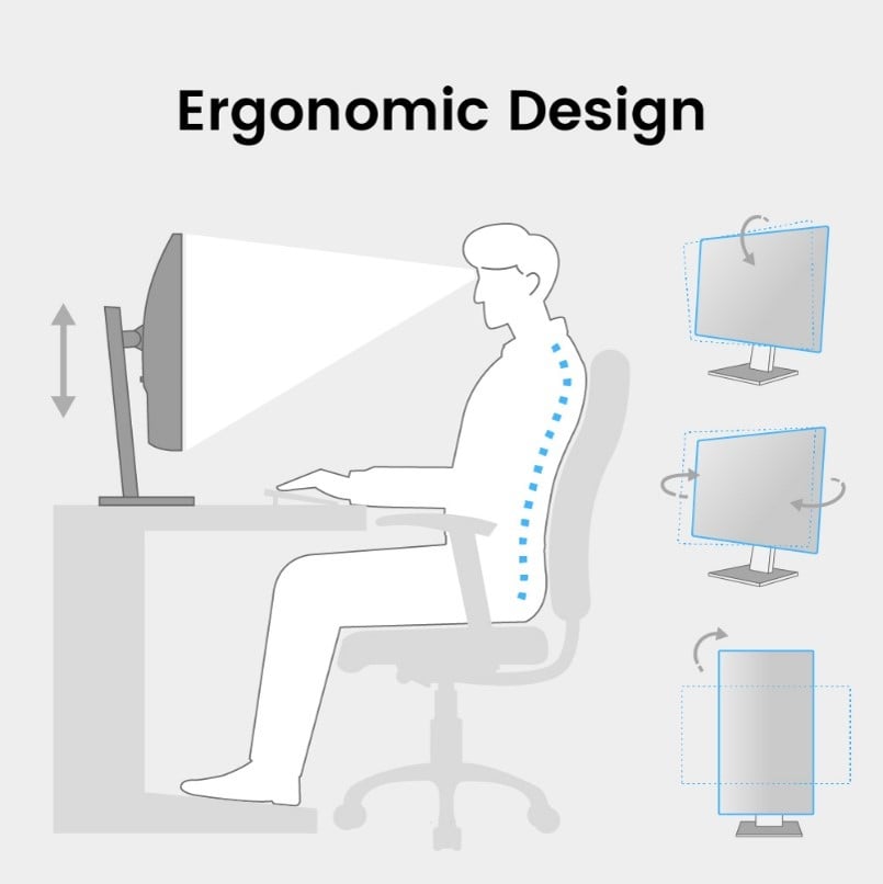 benq home monitor gw2486tc ergo design to adjust for high efficiency in every usage