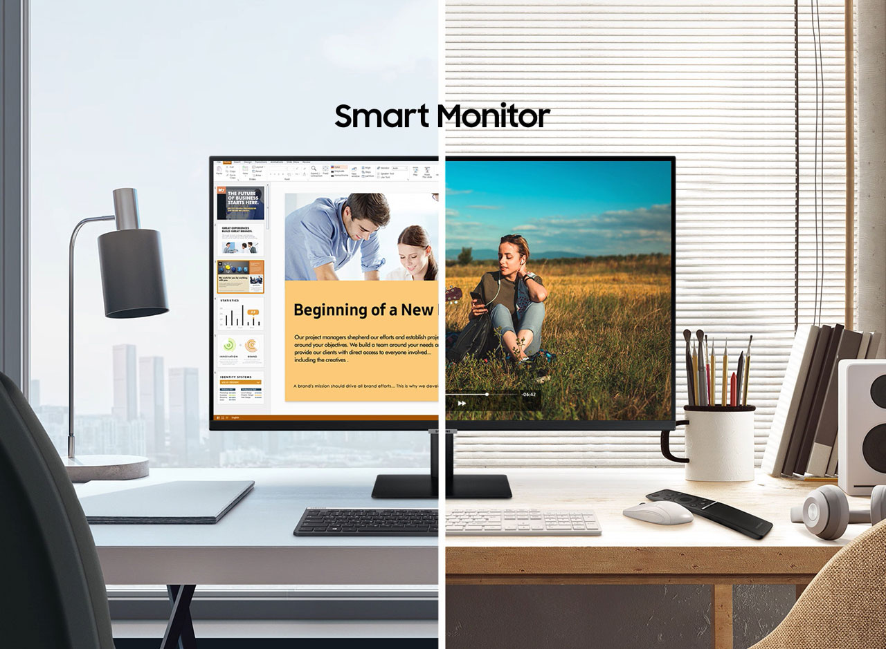 SAMSUNG M5 Series LS27AM500NNXZA 27 Full HD 1920 x 1080 2 x HDMI, USB  Built-in Speakers Smart Monitor with Streaming TV 