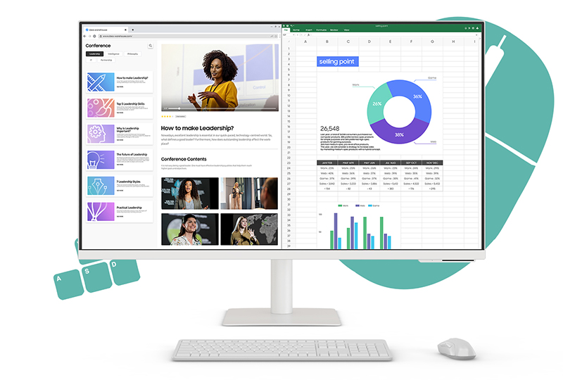 Samsung M70C Smart Monitor 4K UHD with Streaming TV USB-C and Ergonomic Stand