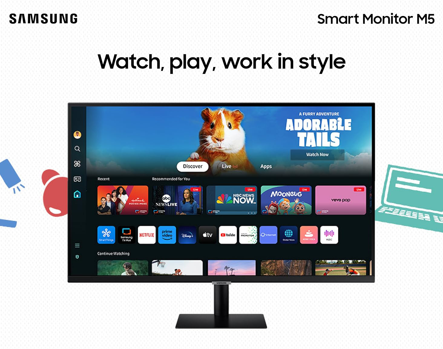 Samsung LS27DM500ENXGO M5 Smart Streaming Monitor