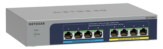 Netgear 8-Port Multi-Gigabit (2.5G) Ultra60 PoE++ Ethernet Plus Unmanaged Switch