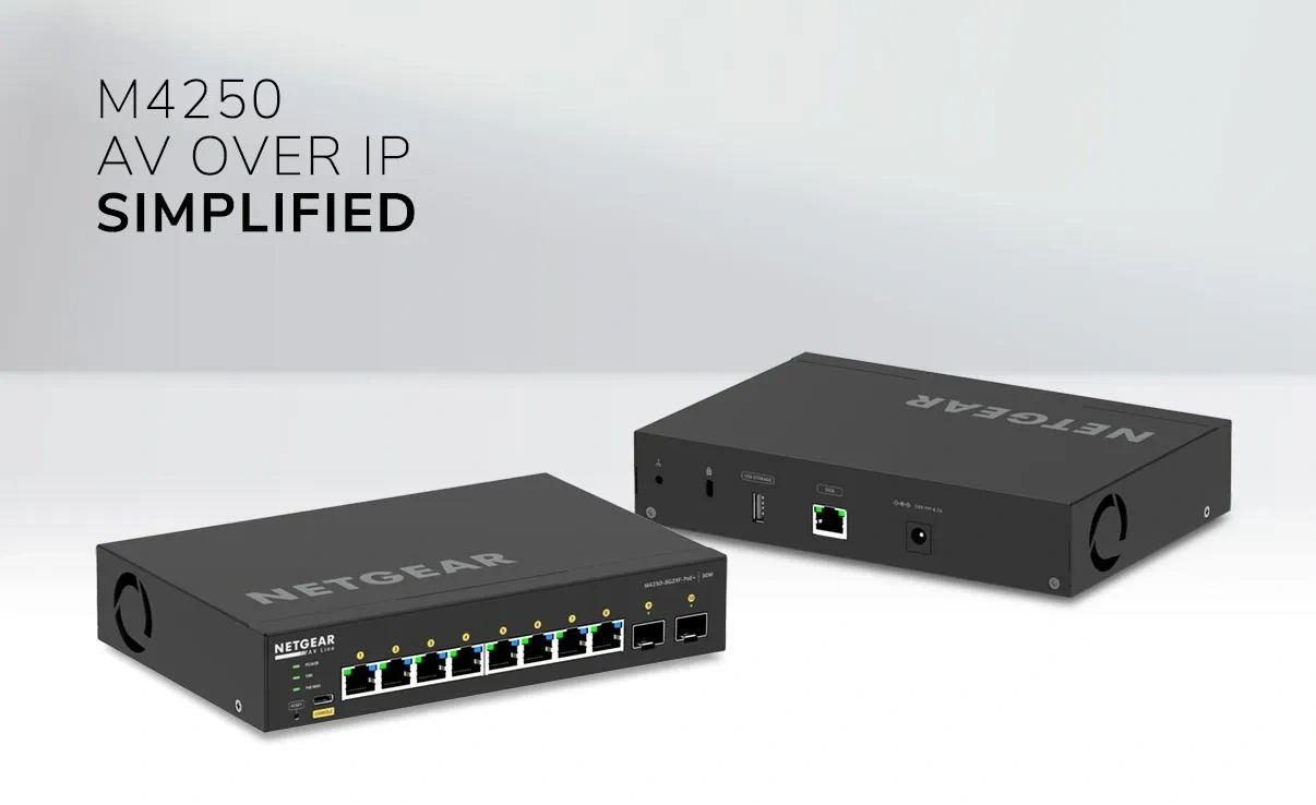 Netgear AV Line M4250-9G1F-PoE+ 8x1G PoE+ 110W 1x1G and 1xSFP Managed Switch