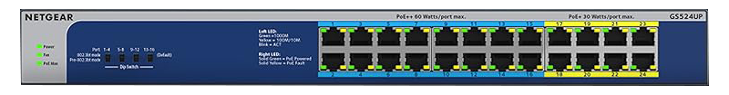 Netgear GS524UP 24-Port Gigabit Ethernet High-Power PoE+ Unmanaged Switch