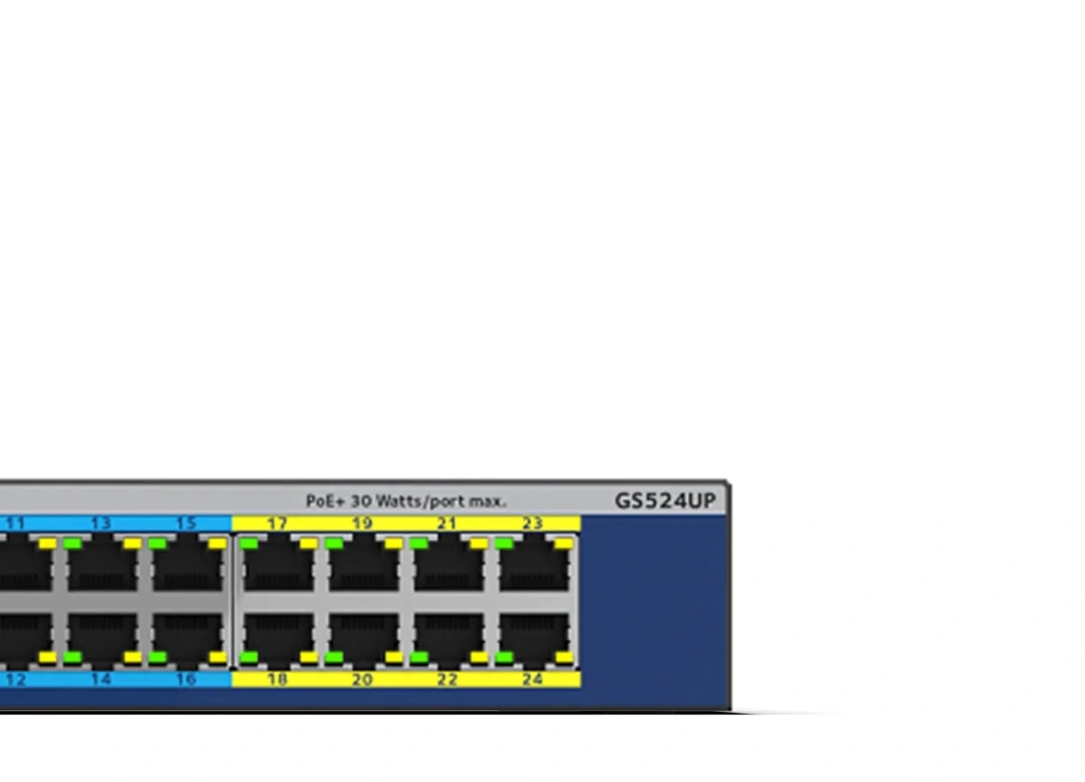 Netgear GS524UP 24-Port Gigabit Ethernet High-Power PoE+ Unmanaged Switch