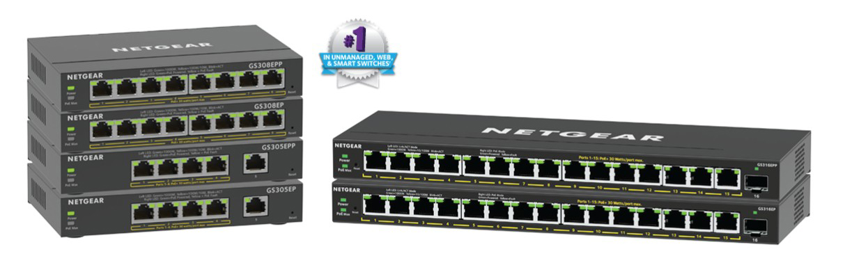 Netgear GS305EPP 5-Port Gigabit Ethernet Easy Smart Essentials PoE Manageable Switch