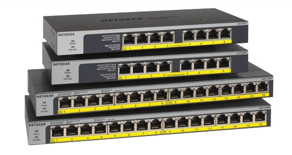 Netgear GS116PP 16-Port PoE/PoE+ Gigabit Ethernet Unmanaged Switch with FlexPoE (183W)