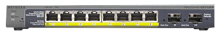 Netgear ProSafe GS110TP 8-Port Gigabit PoE+ Ethernet Smart Switch