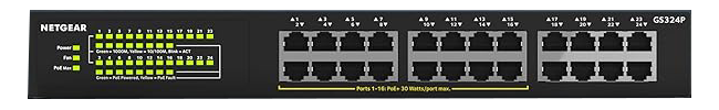 Netgear GS324P 24-Port Gigabit Ethernet Unmanaged PoE+ Essentials Switch