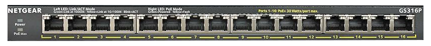 Netgear GS316P 16-Port Gigabit Ethernet Unmanaged PoE+ Switch