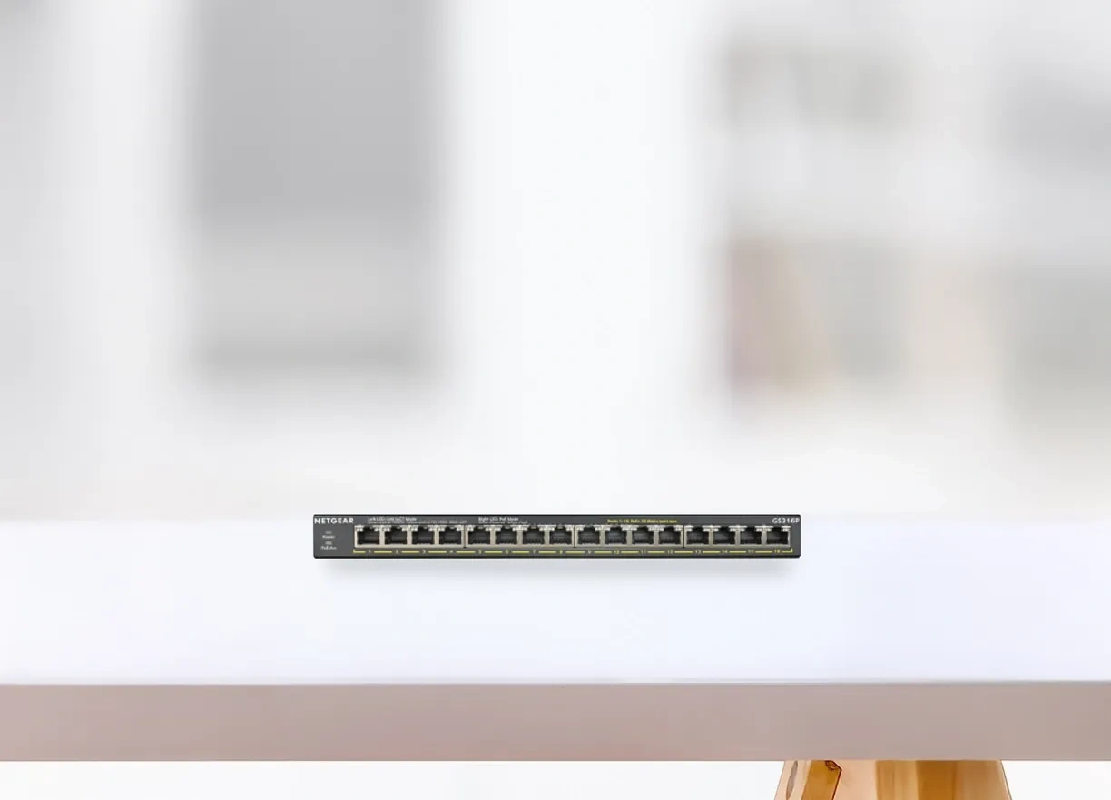 Netgear GS316P 16-Port Gigabit Ethernet Unmanaged PoE+ Switch