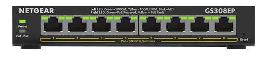 Netgear GS308EP 8-Port Gigabit Ethernet PoE+ Smart Managed Plus Switch