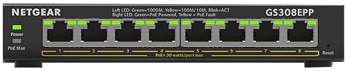 Netgear GS308EPP 8-Port PoE+ Gigabit Ethernet Plus Switch