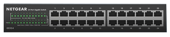 Netgear GS324 24-Port Gigabit Ethernet Unmanaged PoE+ Essentials Switch