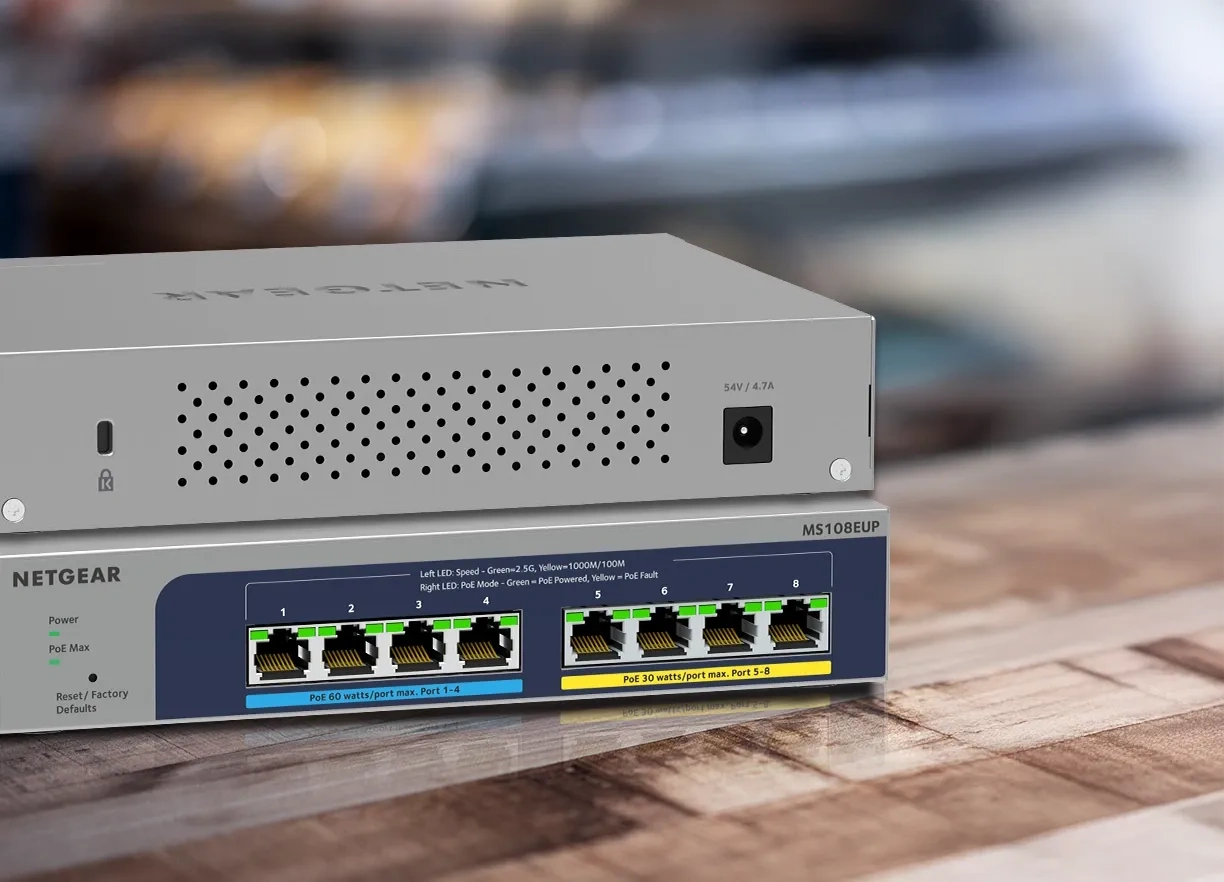 Netgear MS108EUP 8-port Multi-Gigabit (2.5G) Ethernet Ultra 60 PoE++ Easy Smart Managed Switch