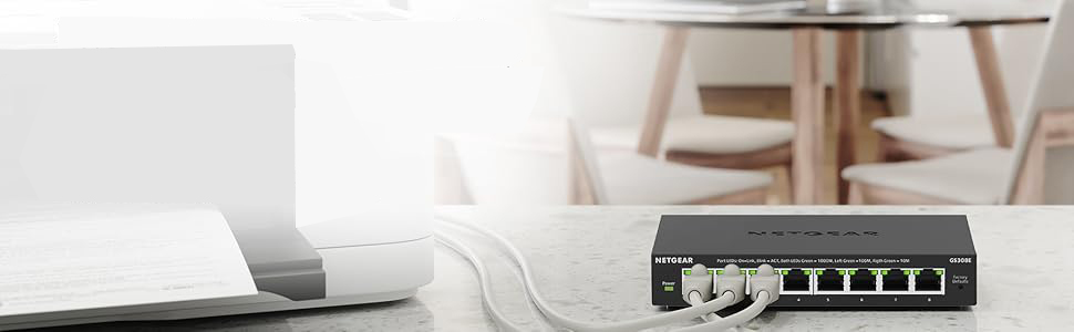 Netgear GS308E 8-Port Gigabit Ethernet Easy Smart Managed Essentials Switch