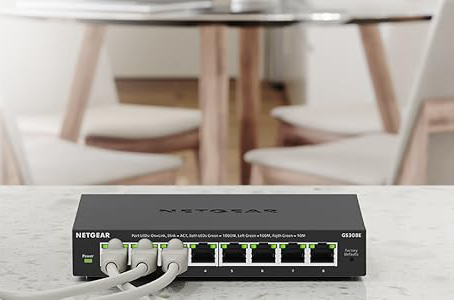 Netgear GS308E 8-Port Gigabit Ethernet Easy Smart Managed Essentials Switch