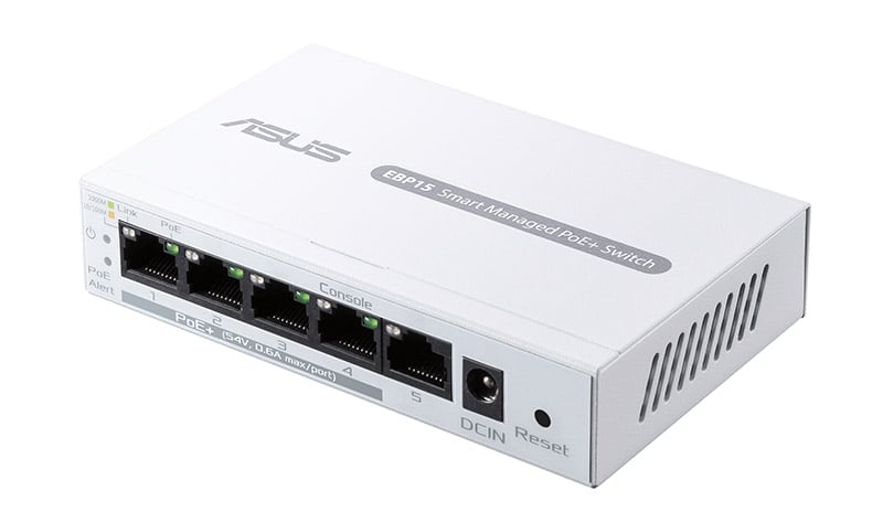 ASUS ExpertWiFi EBP15 5-Port GbE Smart Managed PoE+ Switch