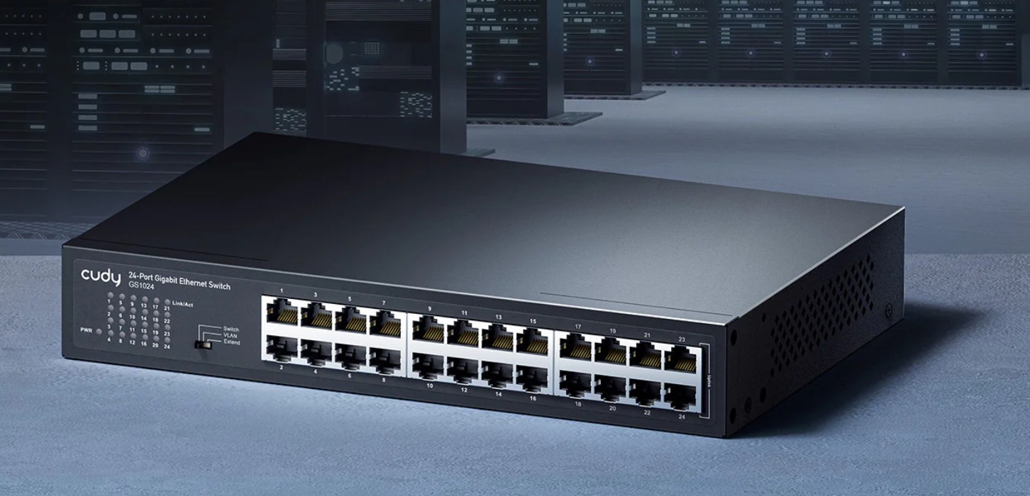 CCudy 24-Port Gigabit Unmanaged Switch GS1024