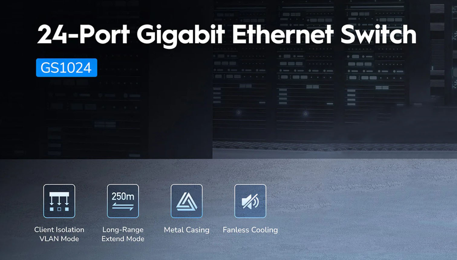 CCudy 24-Port Gigabit Unmanaged Switch GS1024