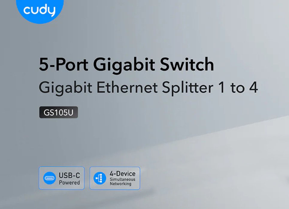 Cudy 5-Port Gigabit Switch with USB-C Power Input GS105U