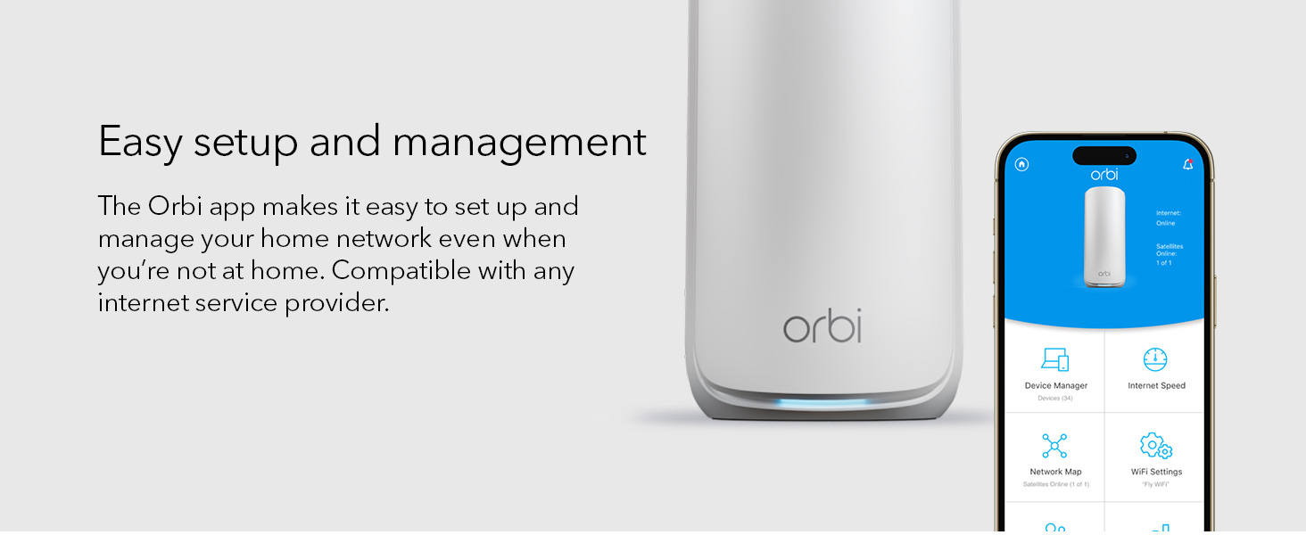 NETGEAR Orbi 870 Series (RBE870) Tri-Band WiFi 7 Mesh Add-on Satellite