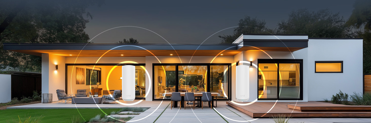 Netgear Orbi 370 Series Dual-Band WiFi 7 Mesh System, 2-Pack Including Orbi WiFi 7 Router RBE371 + Orbi WiFi 7 Satellite