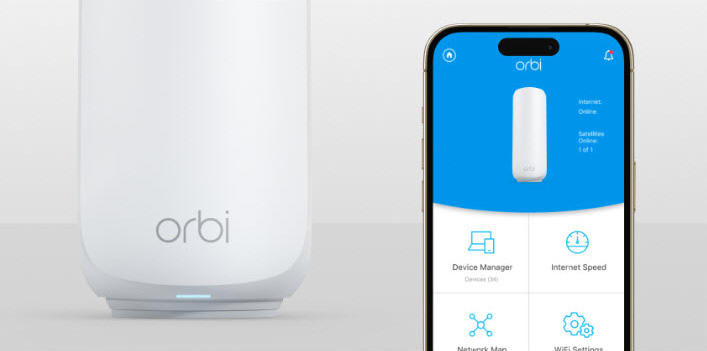 Netgear Orbi 370 Series Dual-Band WiFi 7 Mesh System, 2-Pack Including Orbi WiFi 7 Router RBE371 + Orbi WiFi 7 Satellite