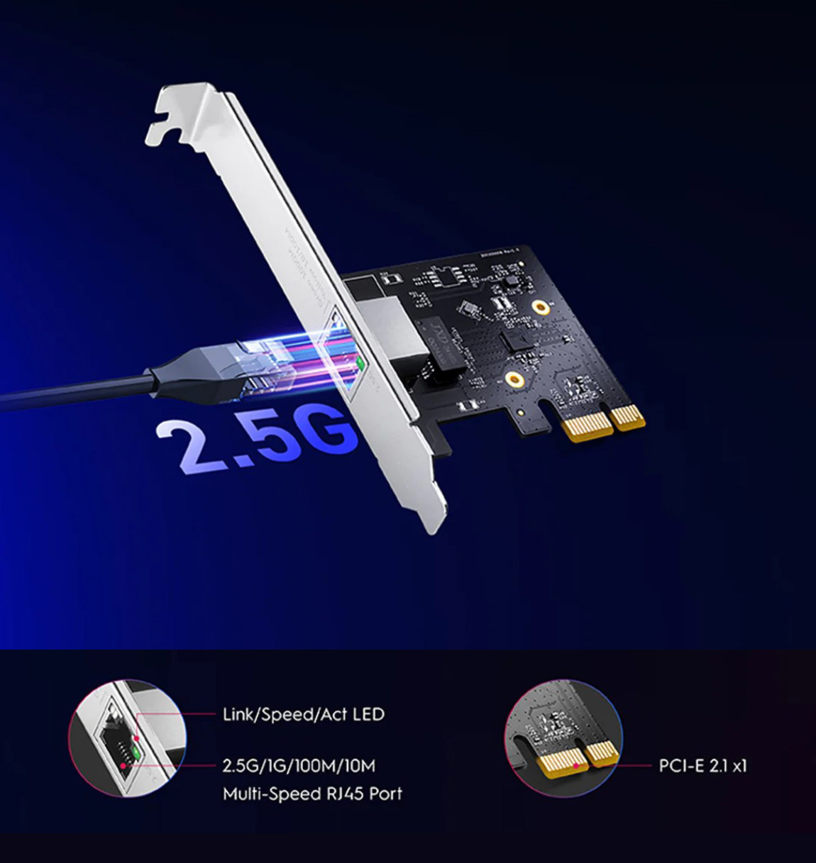 Cudy 2.5 Gbps PCI-E Ethernet Adapter PE25