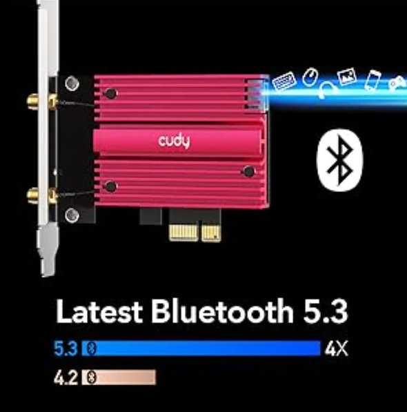 Cudy AX5400 Wi-Fi 6E Bluetooth 5.3 PCI-E Adapter WE3000S