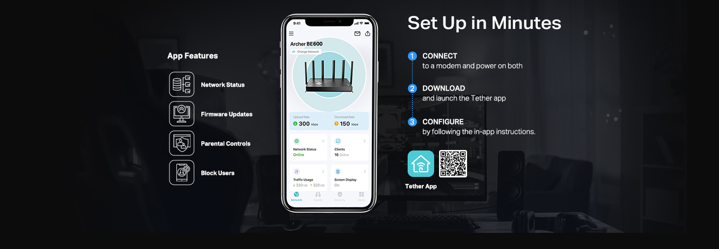 TP-Link Tri-Band BE9700 WiFi 7 Router Archer BE600