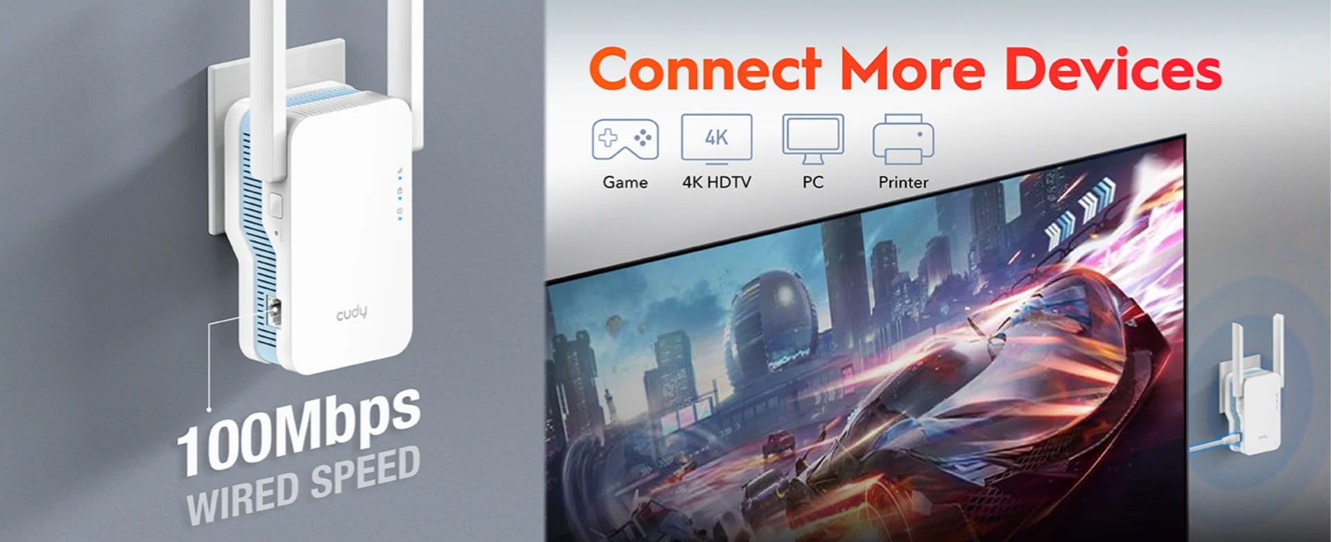Cudy AC1200 Mesh Wi-Fi Range Extender RE1200