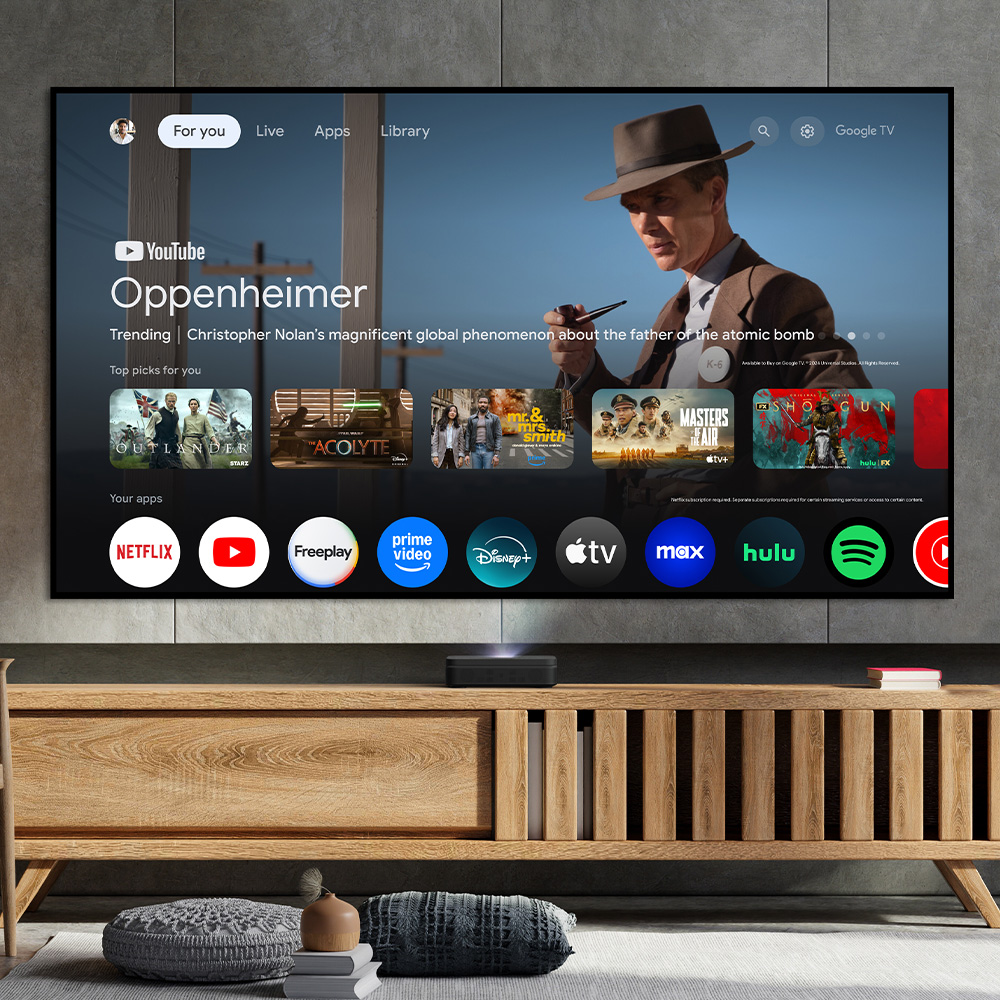 Optoma Photon Go ML1080UST Triple Laser (RGB) Google TV Portable Ultra Short Throw Projector