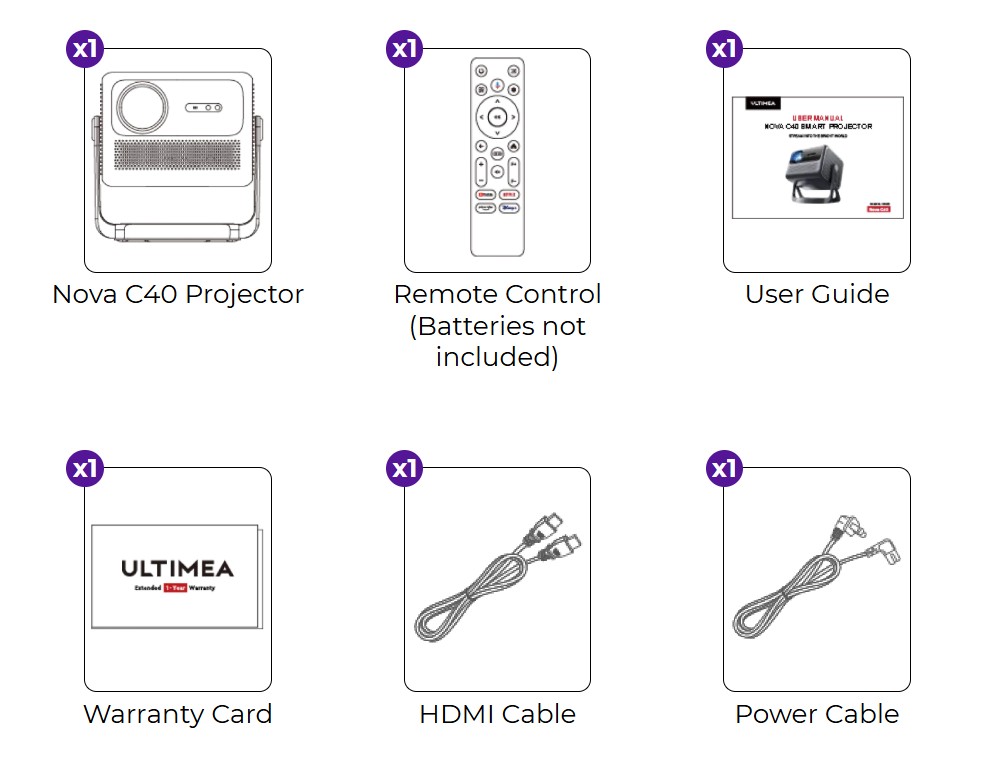 Ultimea Nova C40 Full HD Bluetooth Portable Projector