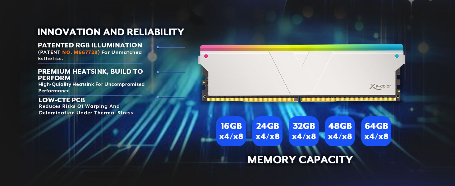 V-Color DDR5 OC R-DIMM RGB Memory Ram W790 Workstation