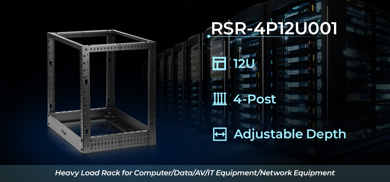 Rosewill RSR-4P12U001 12U Open Frame Server Rack