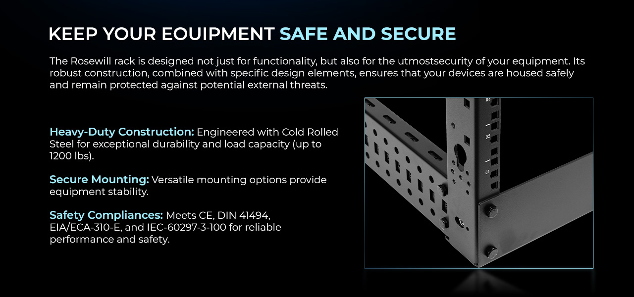 Rosewill RSR-4P12U001 12U Open Frame Server Rack