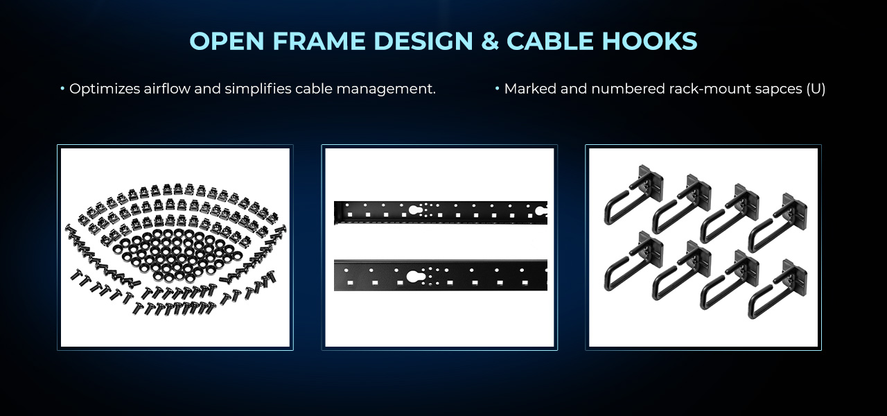 Rosewill RSR-4P12U001 12U Open Frame Server Rack
