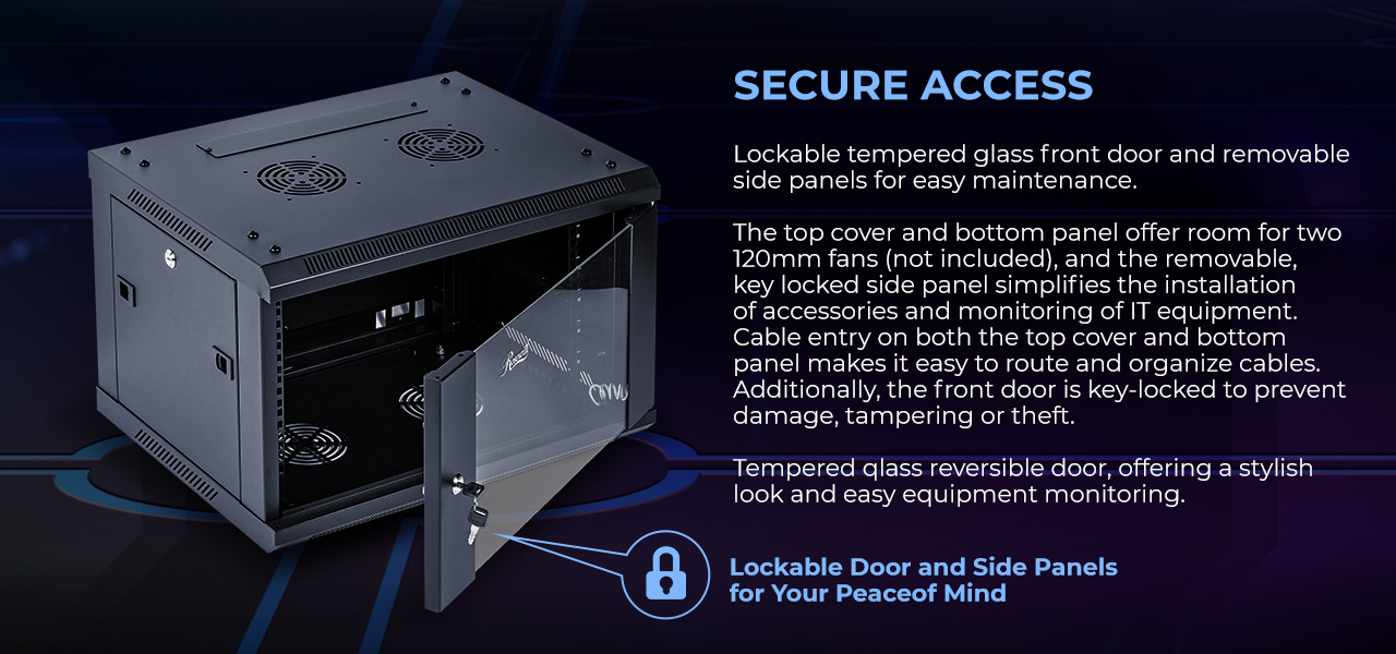 Rosewill RSWM-6U001 6U Server Rack Enclosure with Glass Door