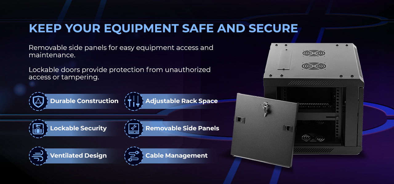 Rosewill RSWM-6U001 6U Server Rack Enclosure with Glass Door