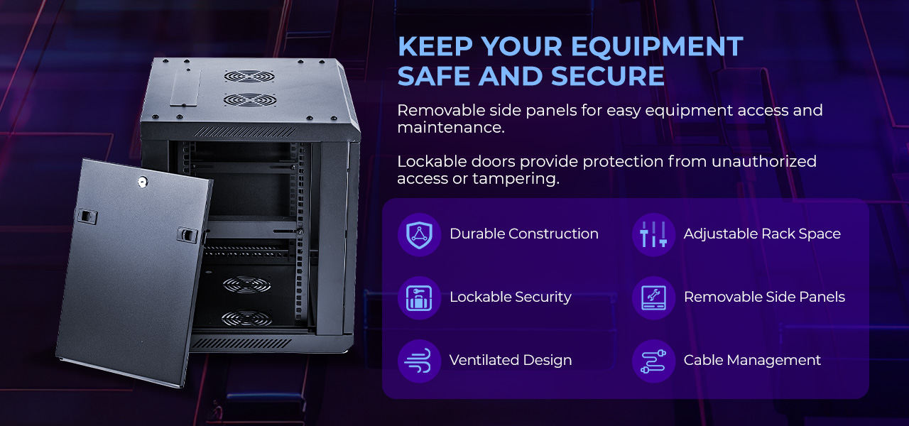 Rosewill RSWM-9U001 9U Server Rack Enclosure with Glass Door