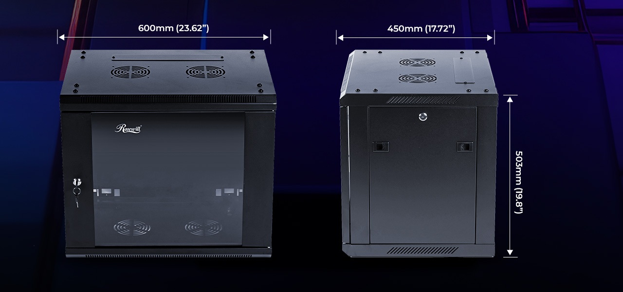 Rosewill RSWM-9U001 9U Server Rack Enclosure with Glass Door