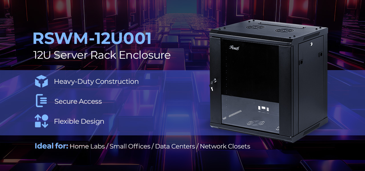 Rosewill RSWM-12U001 12U Server Rack Enclosure with Glass Door