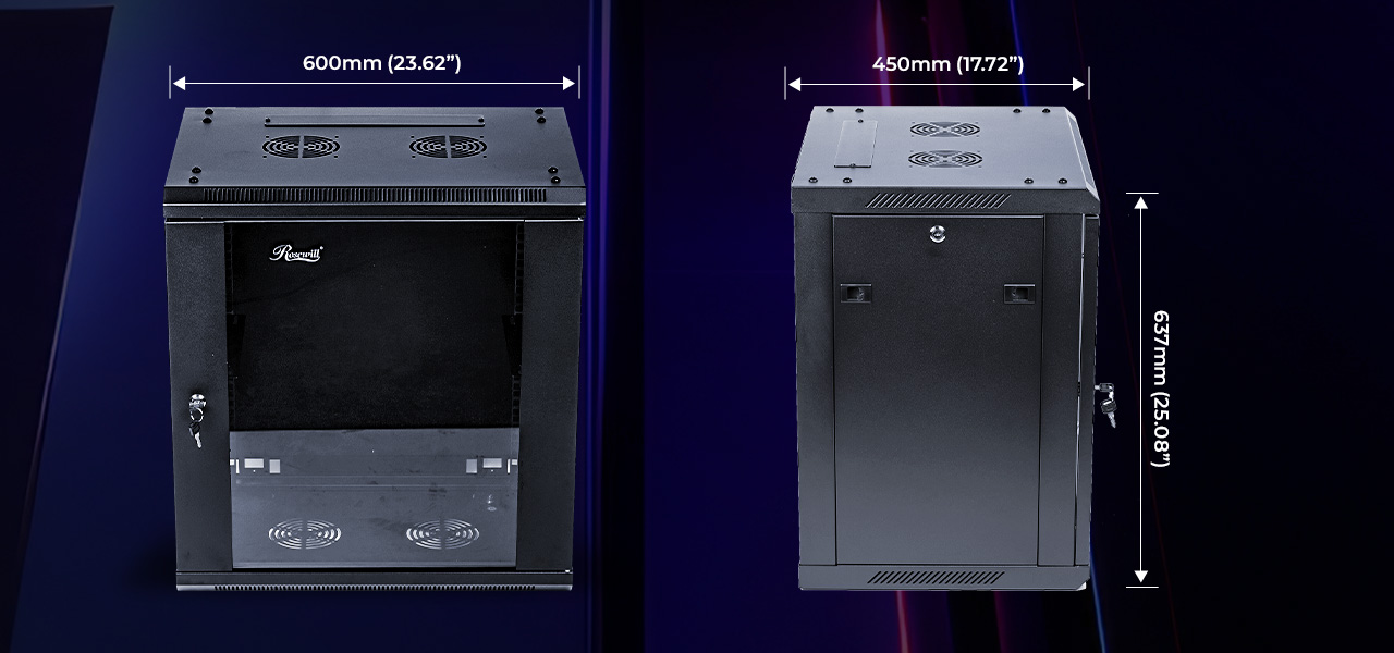 Rosewill RSWM-12U001 12U Server Rack Enclosure with Glass Door