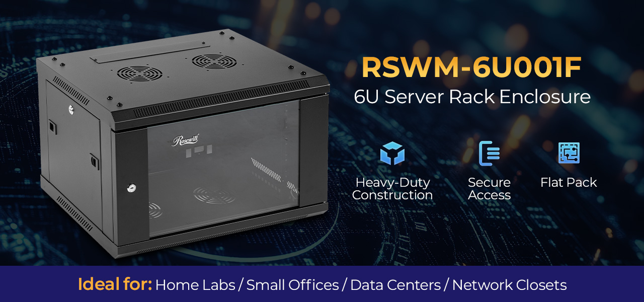 Rosewill RSWM-6U001F 6U Server Rack Enclosure with Glass Door