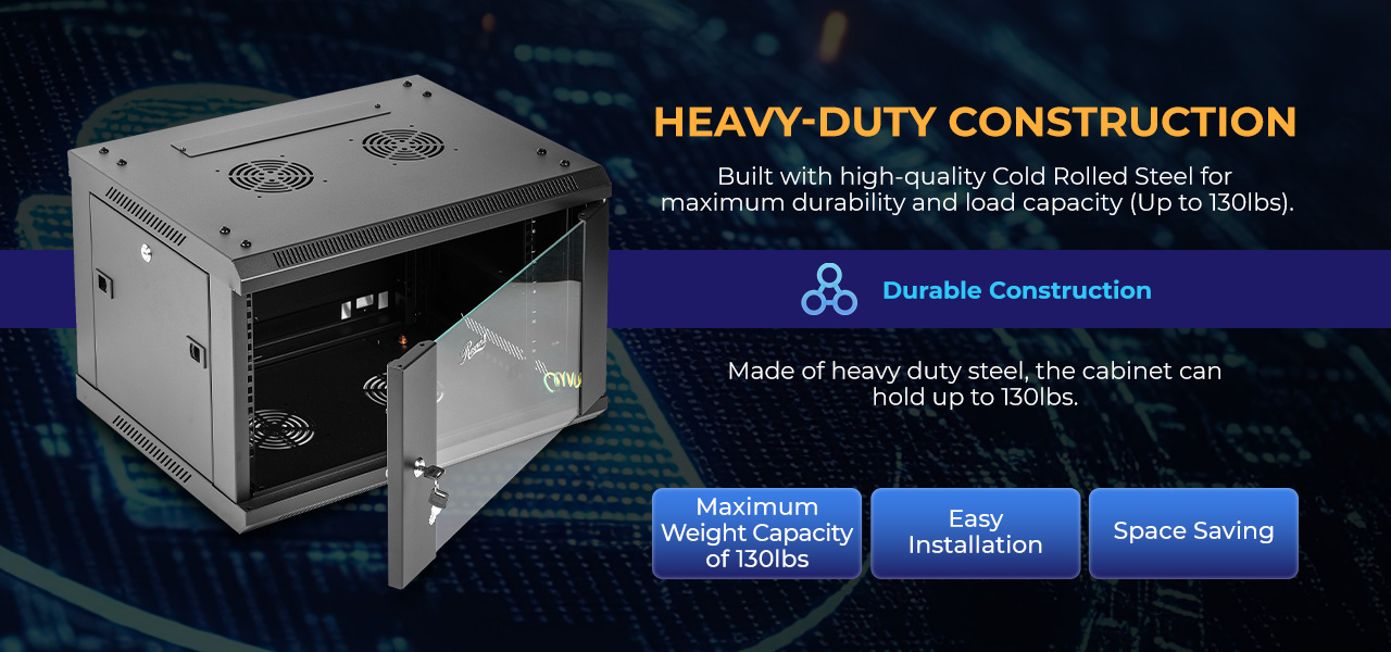 Rosewill RSWM-6U001F 6U Server Rack Enclosure with Glass Door
